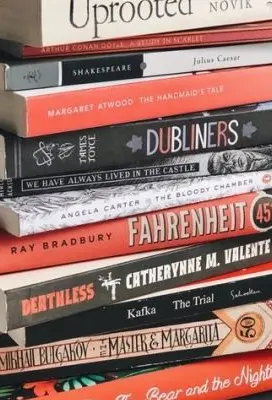 Science books stacked on each other